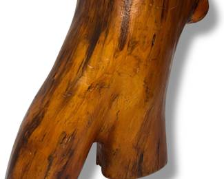 Abstract Body Form Live Edge Wood Stool
