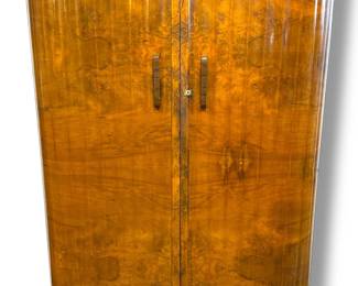 French Art Deco Burlwood Armoire
