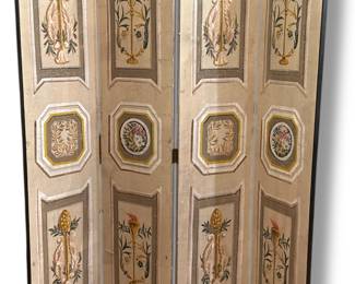 Antique French Wallpaper Screen
