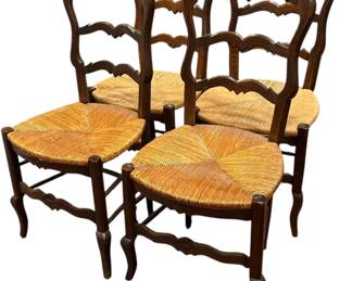 Set of Four Antique Country French Chairs
