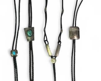 Collection Southwestern Sterling Silver & Turquoise Bolo Ties
