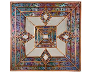 ROBERT M. WEISS Reverse Painted Mirror
