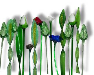 Collection of MURANO Art Glass Flowers
