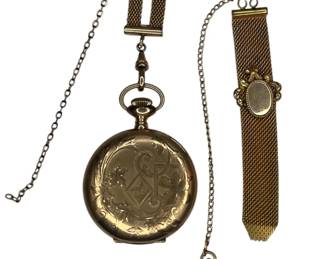 A 1889 ELGIN Etched Pocket Watch
