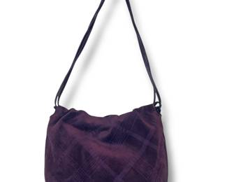 A BOTTEGA Purple Suede Drawstring Handbag
