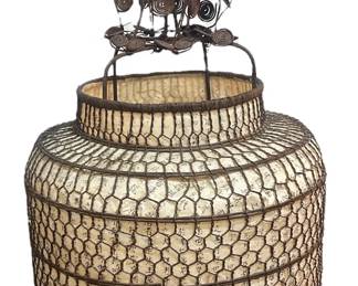 Large Chinese Lantern Hanging Wire Sculpture
