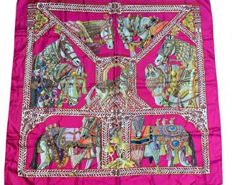 An HERMES Silk Carre 90 Scarf, "La Danse Du Cheval"
