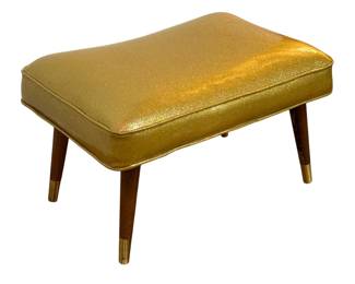 A Retro Gold Glitter Ottoman
