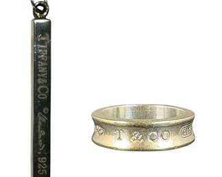 TIFFANY & CO. Sterling Silver Concave Ring & ELSA PERETTI Pendant
