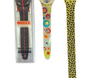 Three Vintage SWATCH Watches, SCOTT, VARINI
