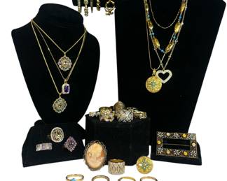 A Collection of Gold Toned Sterling Silver Jewelry
