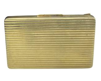 An 18k Gold Ribbed Cigarette Case

