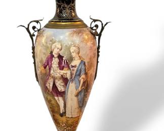 Sevres Style Porcelain and Ormolu Urn, Signed POITEVIN
