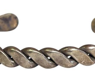 ALVIN TODACHEENE Sterling Silver Navajo Cuff Bracelet
