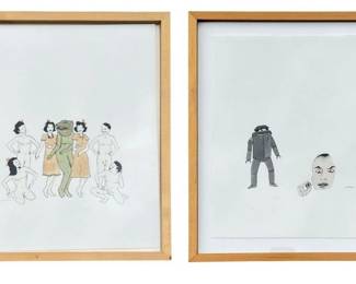 Two MARCEL DZAMA (Canadian, b. 1974) Untitled Drawings
