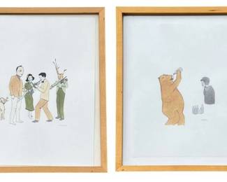 Two MARCEL DZAMA (Canadian, b. 1974) Untitled Drawings
