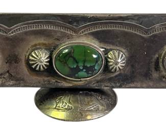 Hallmarked TOM DEWITT Anglo Southwestern Sterling Silver Business Card Holder
