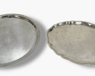 Two Antique WILKENS German 835 Silver Trays
