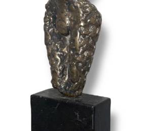 HANS SCHLEEH (German, 1928-2001) Bronze and Marble Brutalist Nude Sculpture
