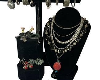 Collection of Vintage Artisan Jewelry, Some Sterling Silver