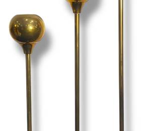 Set of Three Graduated Mid Century Brass Candleholders