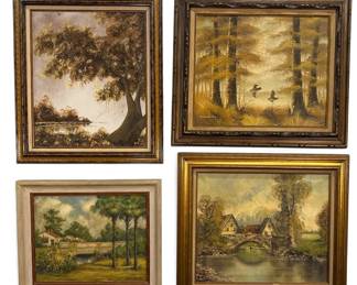Gallery Wall of Scenic Landscape Paintings
