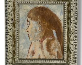 Mid Century Portrait Painting of a Woman