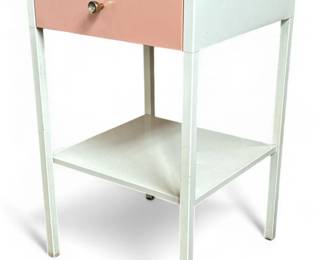 Classic Mid Century Pink Drawer Nightstand