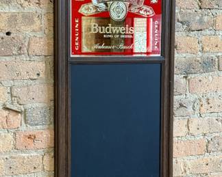 Vintage BUDWEISER Advertising Mirrored Chalkboard
