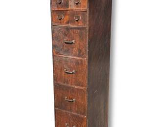 Antique Industrial Multi Drawer Library File Cabinet