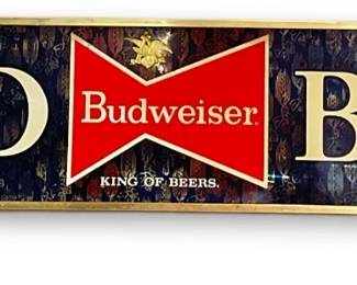 Mid Century BUDWEISER King of Beers Advertising Sign