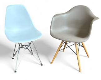 Two Eames Style Shell Chairs