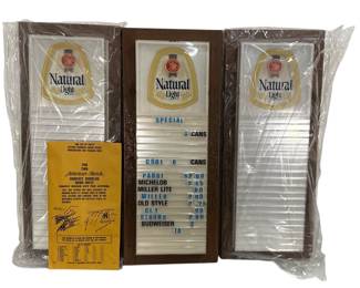 NOS NATURAL LIGHT Beer Advertising Menu Boards