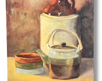 Primitive Farmhouse Crock Painting