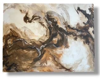 A Large Abstract Mid Century Style Oil Painting, K.F. PRYOR