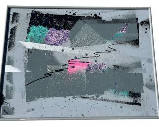 A Large Post Modern Signed NOAH Abstract Mixed Media