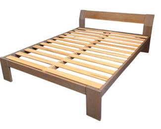 PLINIO IL GIOVANE Modernist Italian Oak Bed Frame