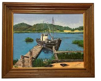 A Signed Nautical Oil Painting