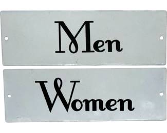 Vintage Men & Women Porcelain Enamel Signs
