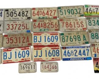 Large Collection of Vintage Indiana & Illinois License Plates