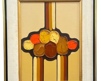 Abstract Mid Century Heavy Oil Painting, AARON