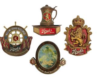 Collection of Vintage STROH'S Beer Advertising Signs