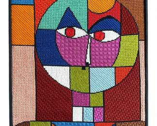 Vintage Woven Needlepoint of PAUL KLEE "Senecio"