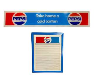 Two Vintage PEPSI Advertising Signs