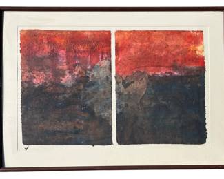 A Signed JL 1989 Abstract Watercolor Painting