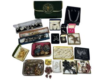 Collection of Quality Costume Brooches and Jewelry, Some Sterling Silver