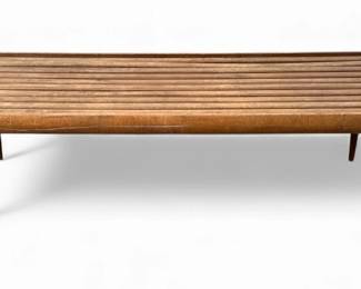 A Classic Mid Century Slat Bench