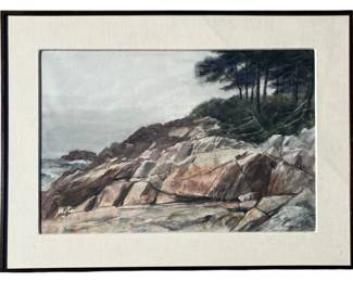 Large RANULPH BYE Watercolor Landscape