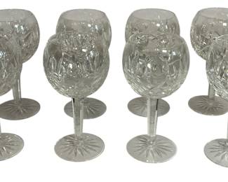 Set of Eight WATERFORD Lismore Red Wine Balloon Glasses