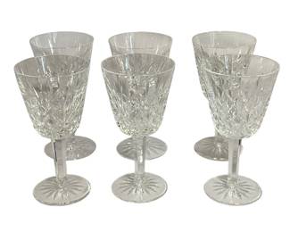 Set of Six WATERFORD Lismore White Wine Glasses